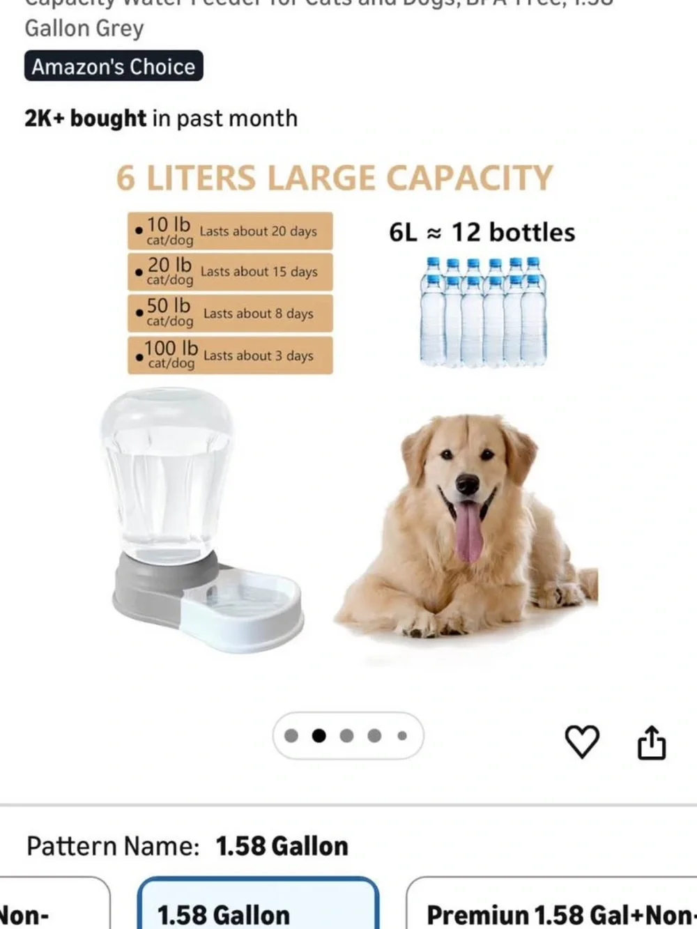 Brand new Automatic dog Pet Waterer - Gray & White